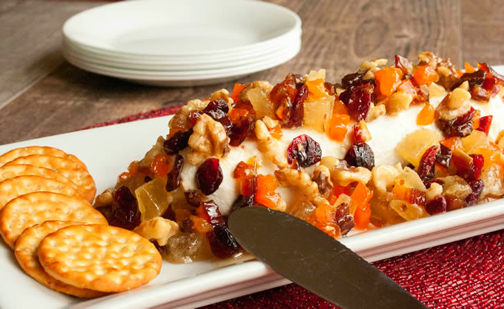OH MY! Layered Soft Cheeses with Tea Infused Fruits and Nuts