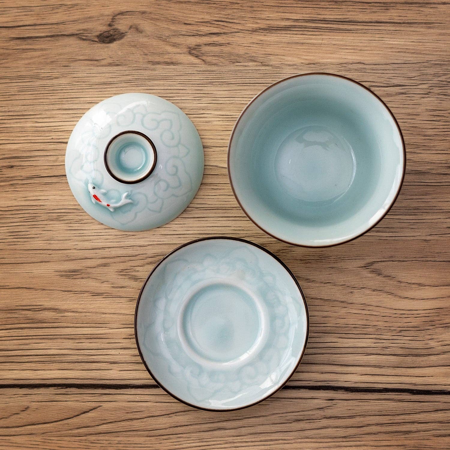 Gaiwan, Sky Blue Koi, 5 oz