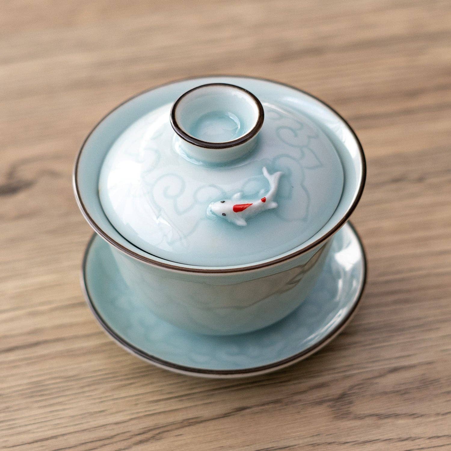 Gaiwan, Sky Blue Koi, 5 oz