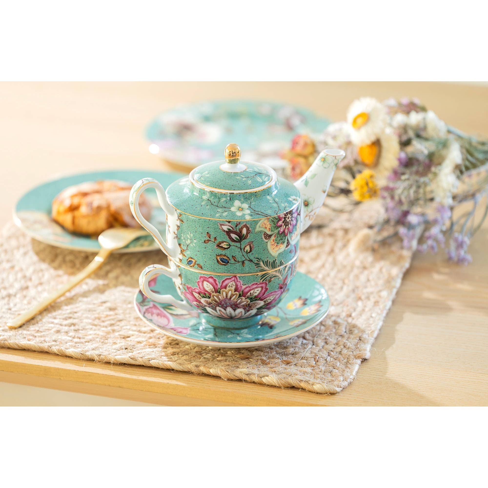 Peacock & Lotus Tea For One Set