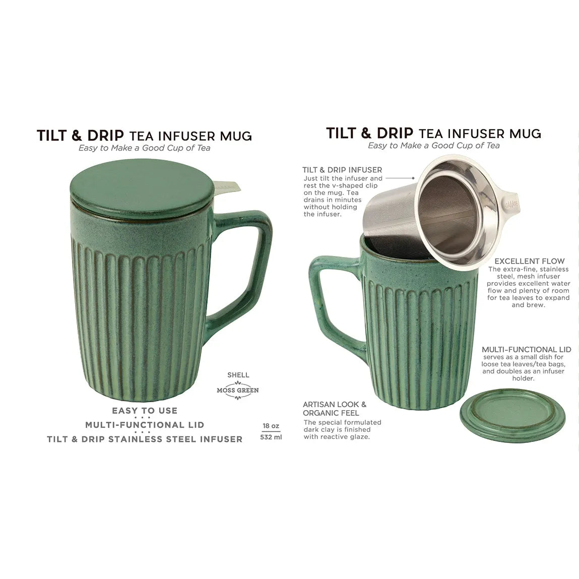 Mug + Infuser, Mug Shell, 18 oz