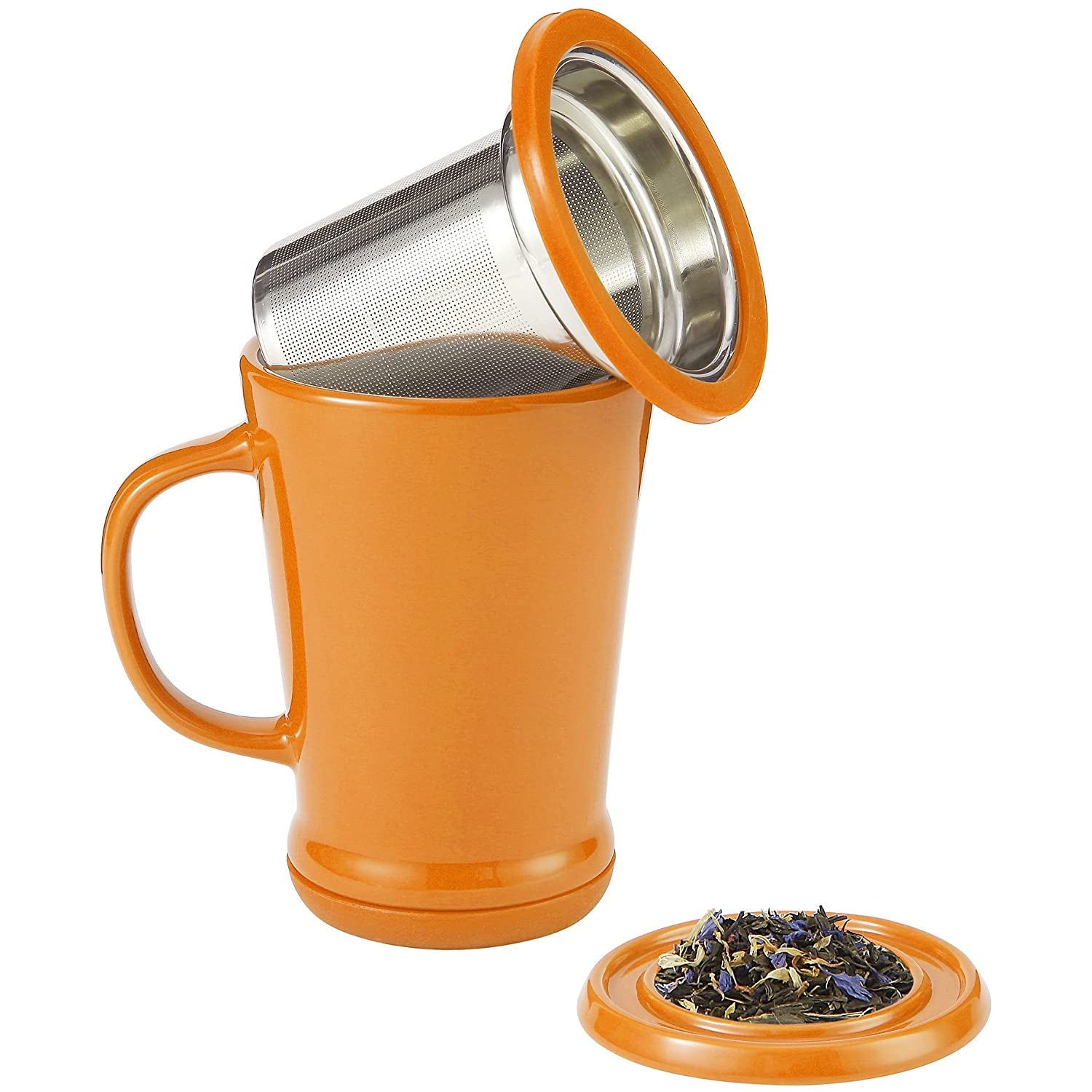 Tasse + Infuseur, Orange ou Vert, 14 oz