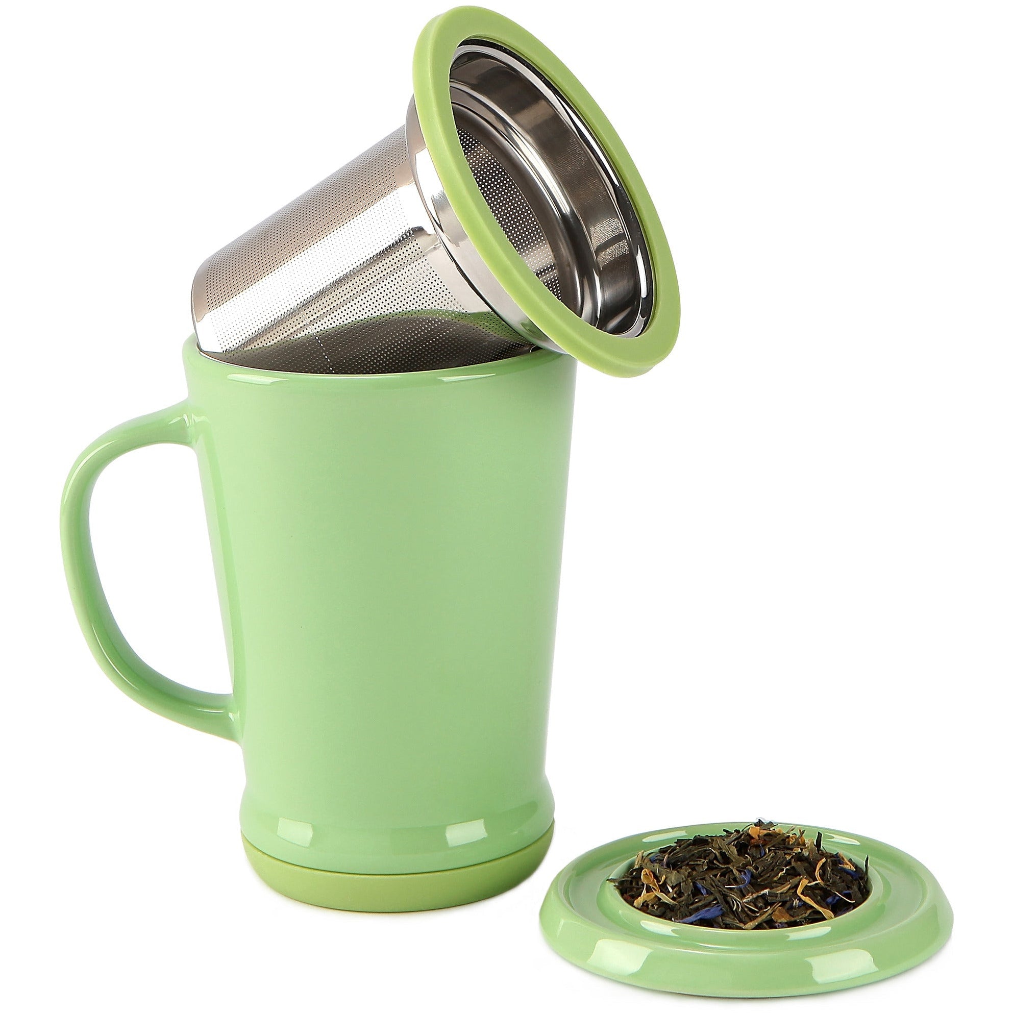 Tasse + Infuseur, Orange ou Vert, 14 oz